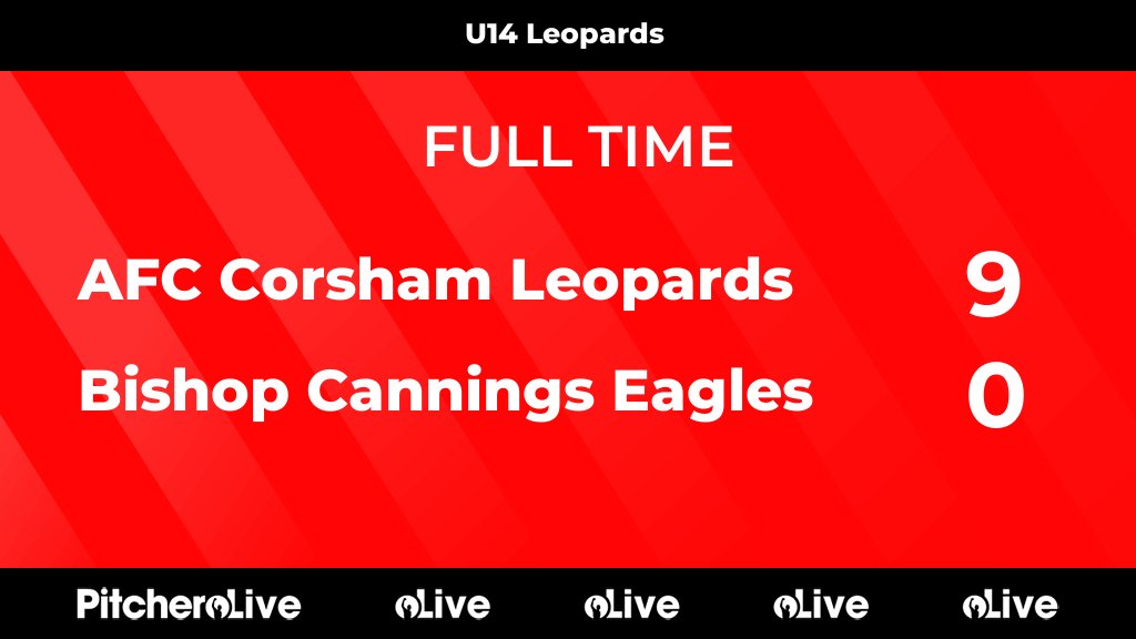 FULL TIME: AFC Corsham Leopards 9 - 0 Bishop Cannings Eagles
#AFCBIS #Pitchero
afccorsham.co.uk/teams/241909/m…