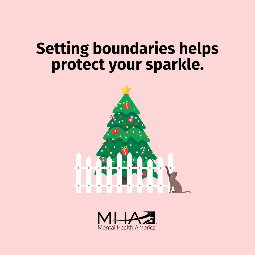 Setting boundaries means you’re sticking up for yourself, your needs, and your #MentalHealth. 💪🏻 ✨ This holiday, remember that it’s not selfish to prioritize yourself and your well-being.