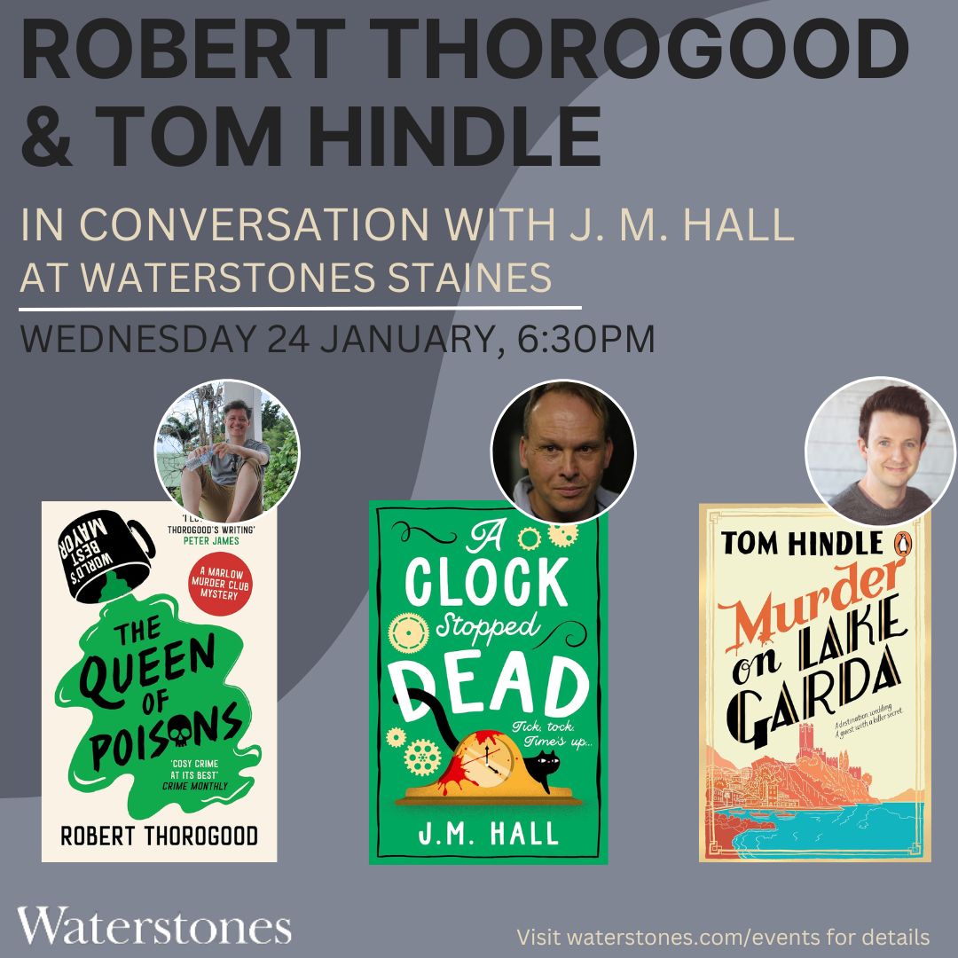 We're thrilled to announce our first event of 2025 - Murder in the bookshop with Robert Thorogood, Tom Hindle & J. M. Hall 🩸🔪🔍🕵‍♂️ Head to our website for more information and to buy tickets.