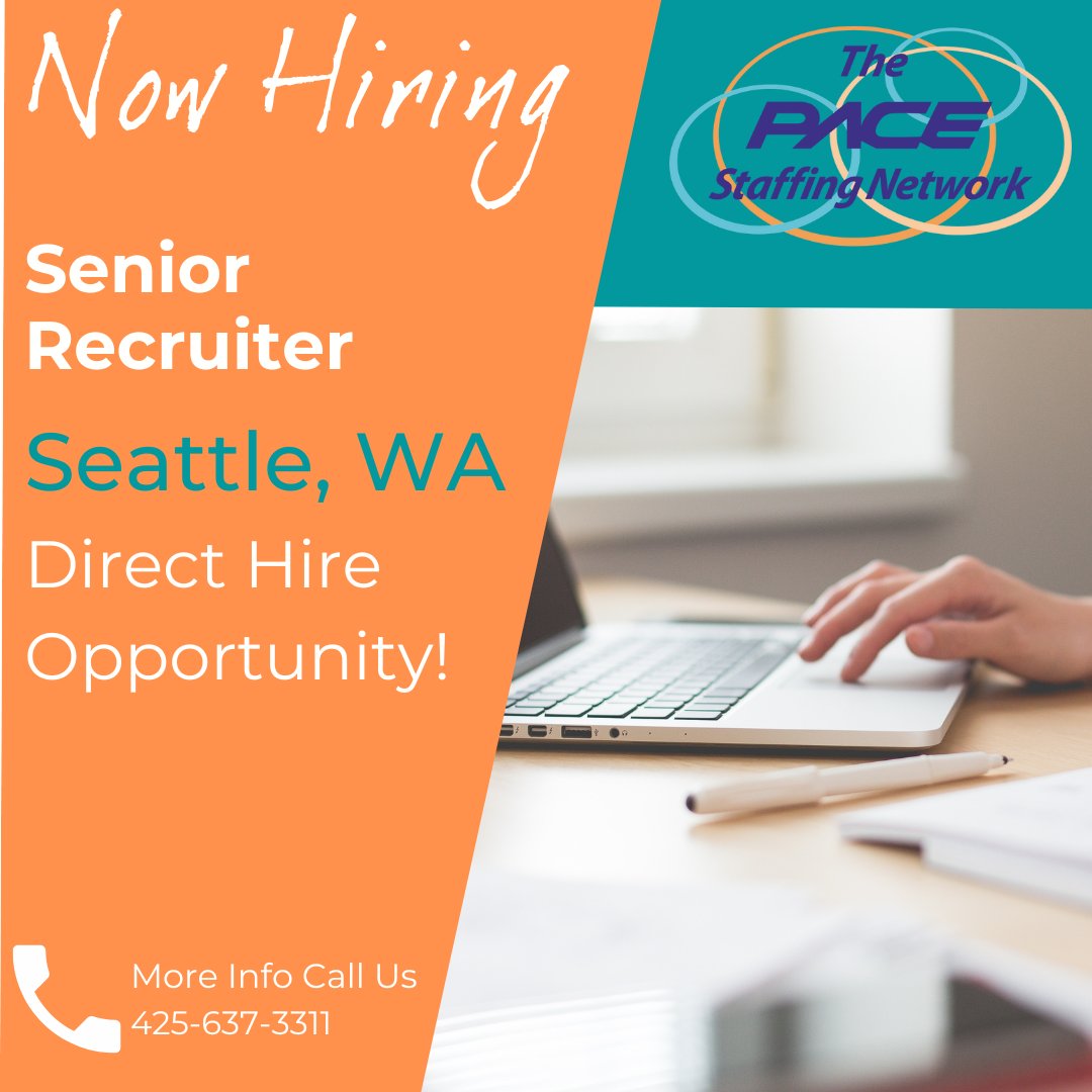 This is not just a job, it's an opportunity to make a real difference in people's lives!

📍 Seattle, WA | 💰 $35-$40 per hour | 🚗 Free Parking

Apply Here: jobs.pacestaffing.com

#SeattleJobs #NowHiring #RecruiterJobs