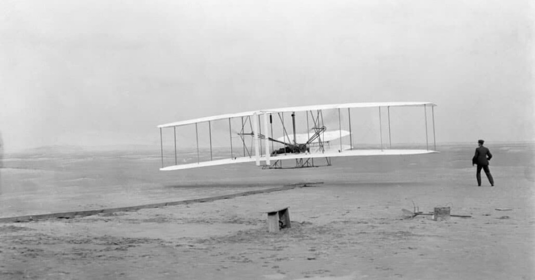 #OnThisDay in 1903, Orville and Wilbur Wright flew the #first successful, heavier-than-air powered aircraft, about four miles south of Kitty Hawk, NC! #FirstInFlight Photo credit: NC Archives