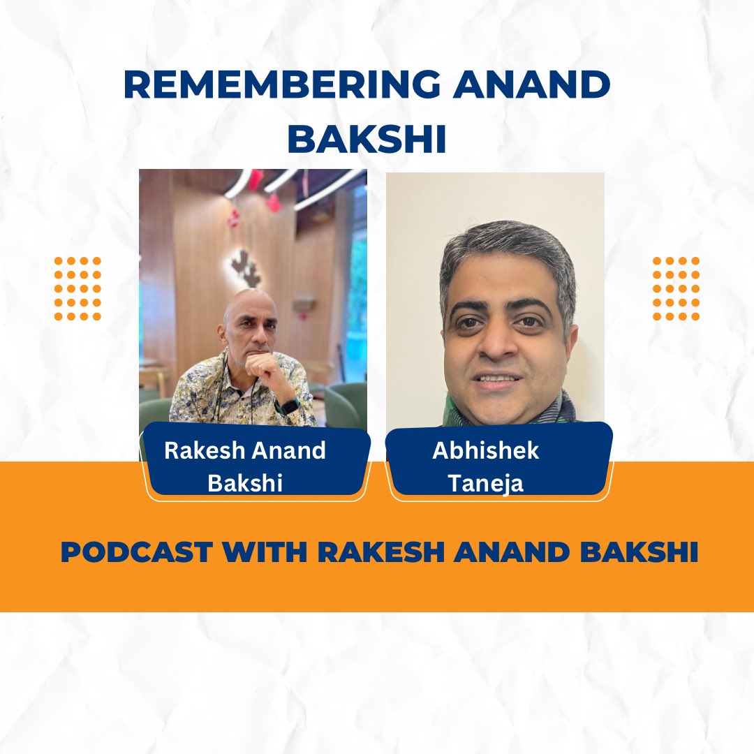 My interaction with @rakbakxx is now live on youtube! Watch this engaging conversation where in Rakesh ji tells some interesting anecdotes of his father, Anand Bakshi ji’s life!

youtu.be/3AJUYvC9Fro

#authortalks #hindisongs #hindicinema