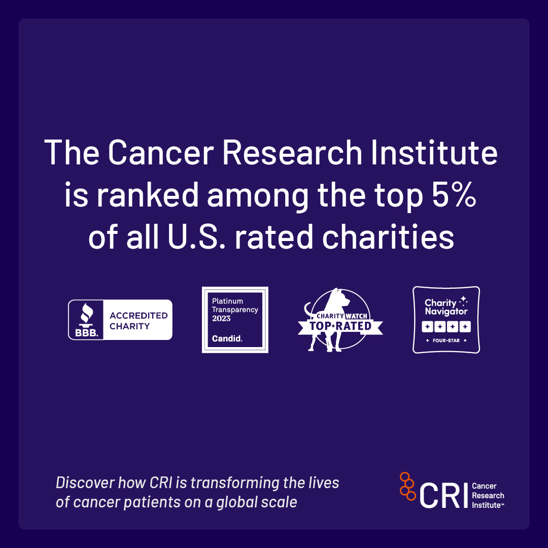 The Cancer Research Institute is ranked among the top 5% of all U.S. rated charities. Explore our latest Impact Report, and discover how CRI is transforming the lives of cancer patients on a global scale: bit.ly/3u0MMLe #CharityRatings #GiveWithConfidence #CancerResearch