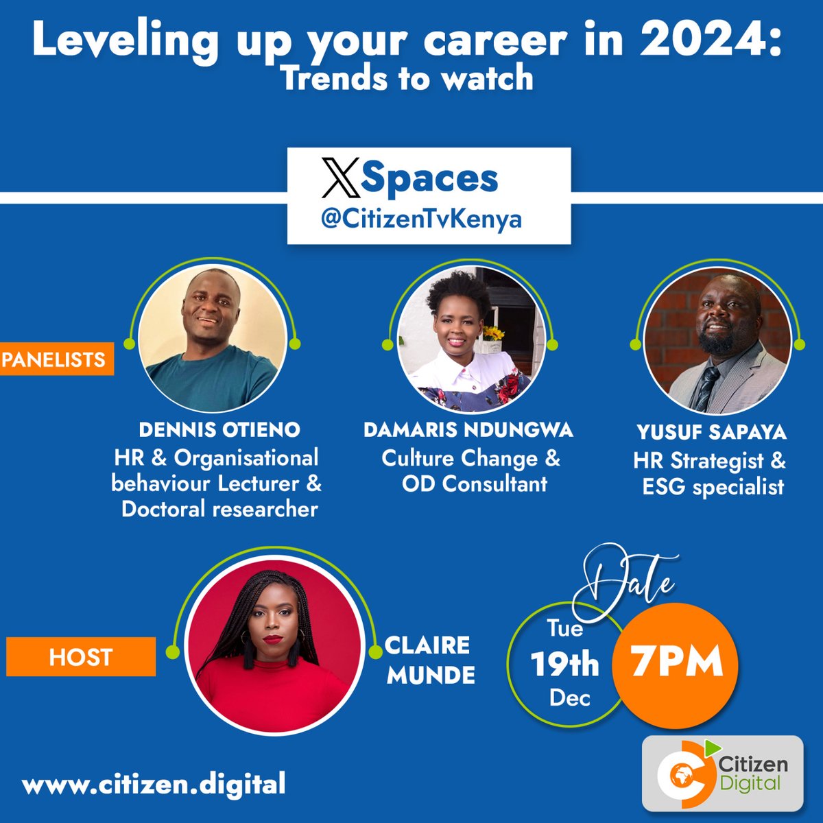 As the end of the year draws near, many are looking back to see whether they achieved their goals & looking for growth opportunities. Listen to #CitizenDigital #XSpaces this Tuesday as we take stock of the year & discuss work trends for 2024. Hosted by @Clairedudieu