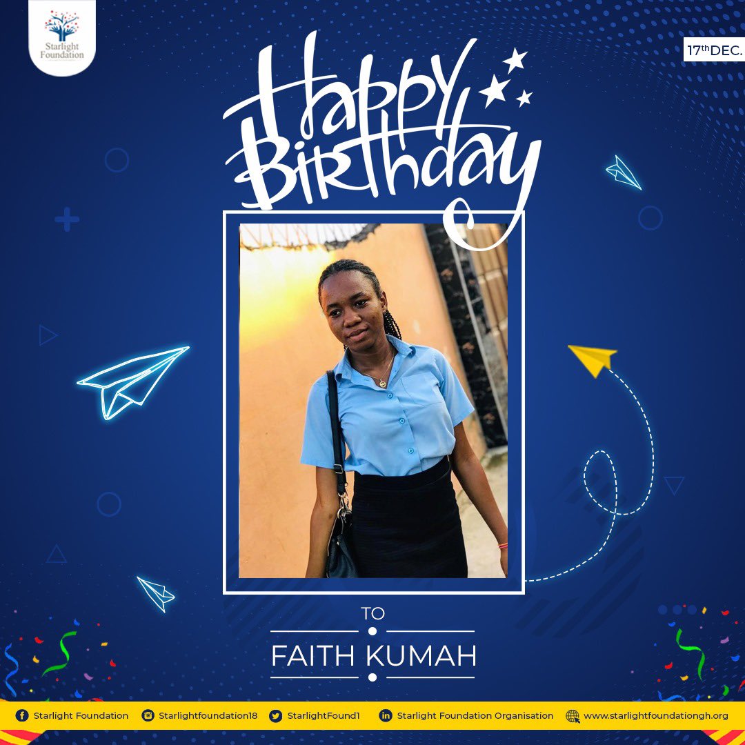 Happy birthday to a great member of our team member🎉🎂🎉. God bless you Faith🙏🏾

#StarlightFoundation #IncreasingImpact #CreatingChange #CelebratingChangemakers #HappyBirthdayFaith
#AGreatChangemaker