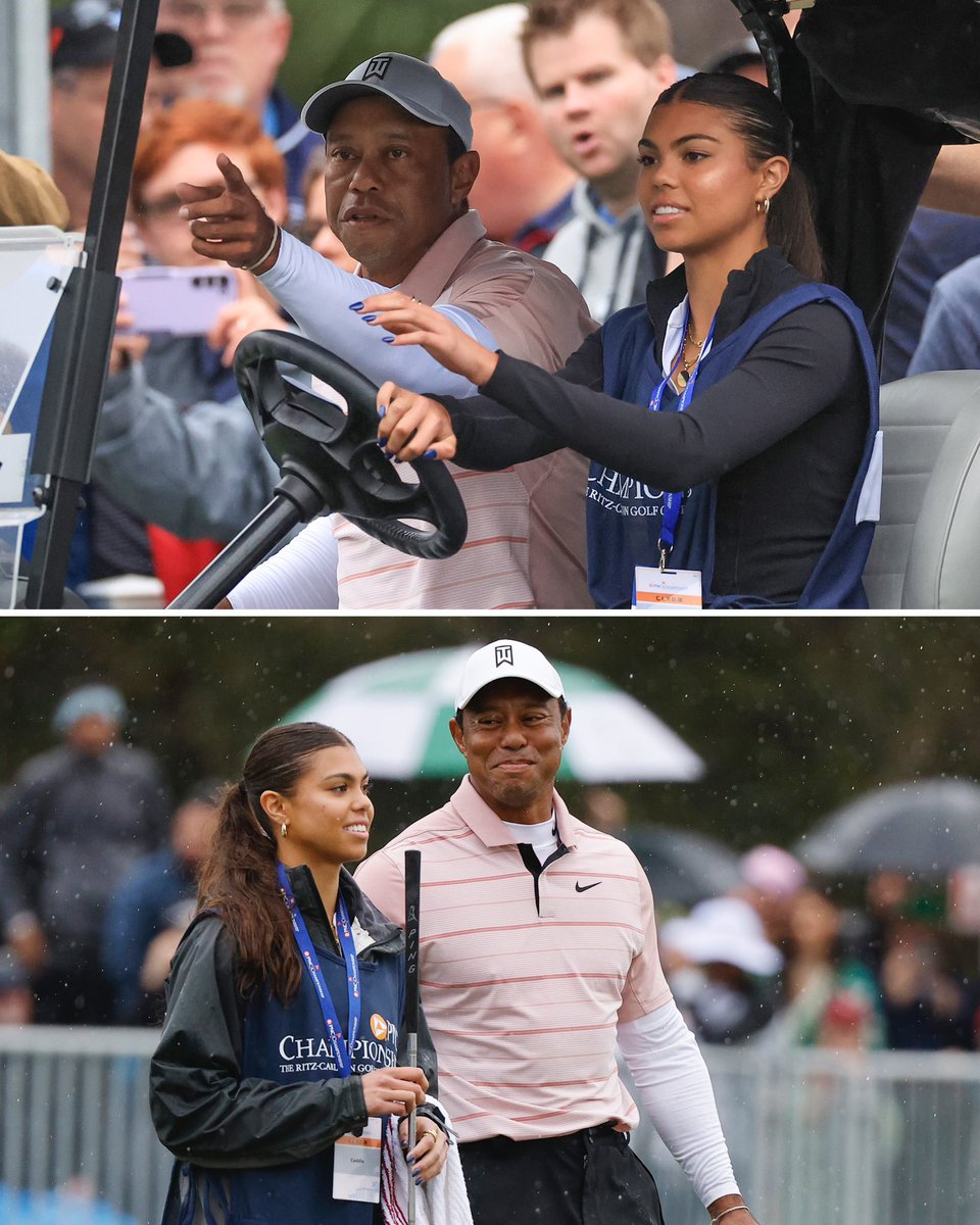 Sam Woods caddied for her dad at the PNC Championship ❤️🥹