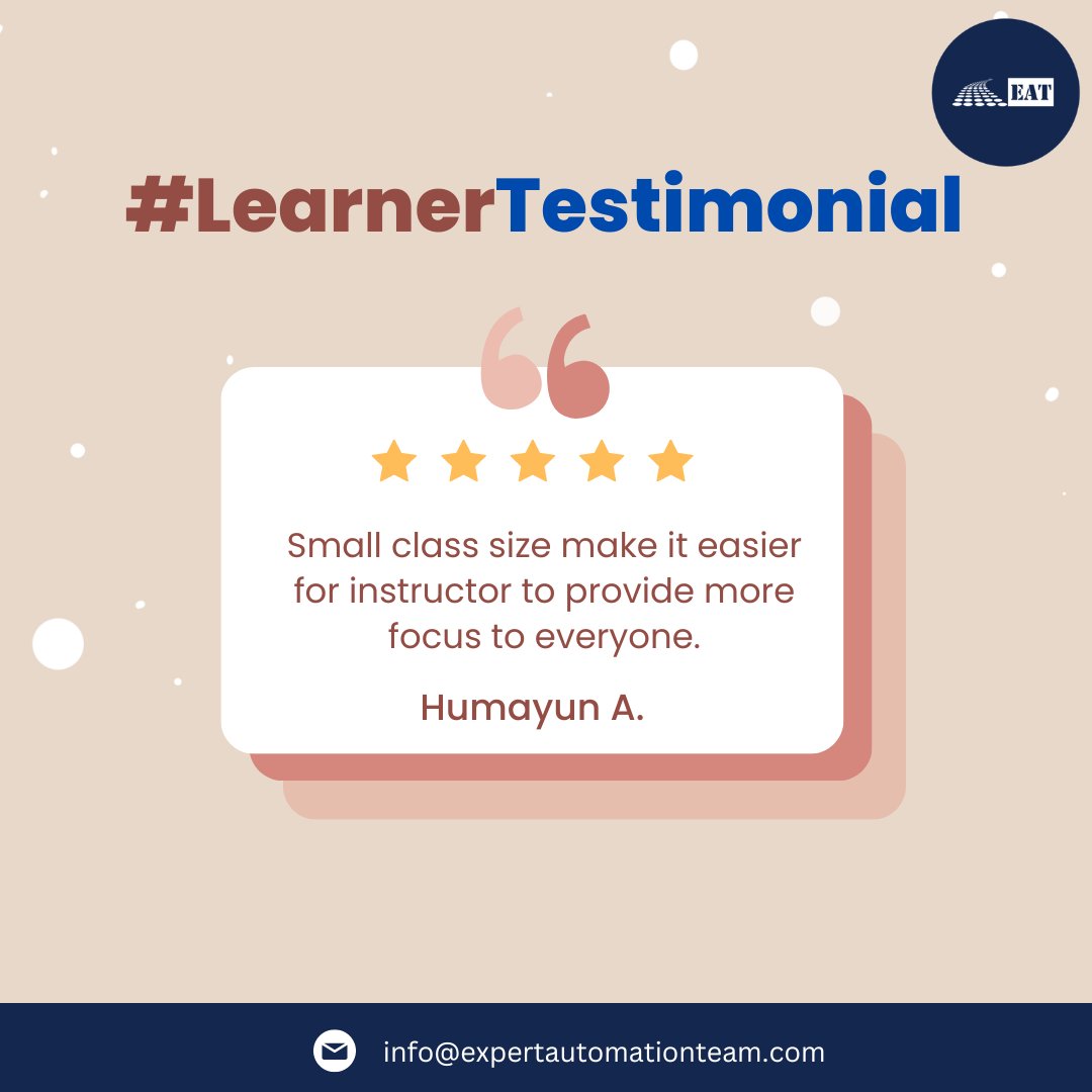 Thank you Humayun for sharing your experience with us!

Join our course and be part of Expert Automation Team success stories.

Email: info@expertautomationteam.com

#ClientTestimonial #QACourse #JavaSelenium #QAEngineer #ExpertAutomationTeam #jobplacement #jobs