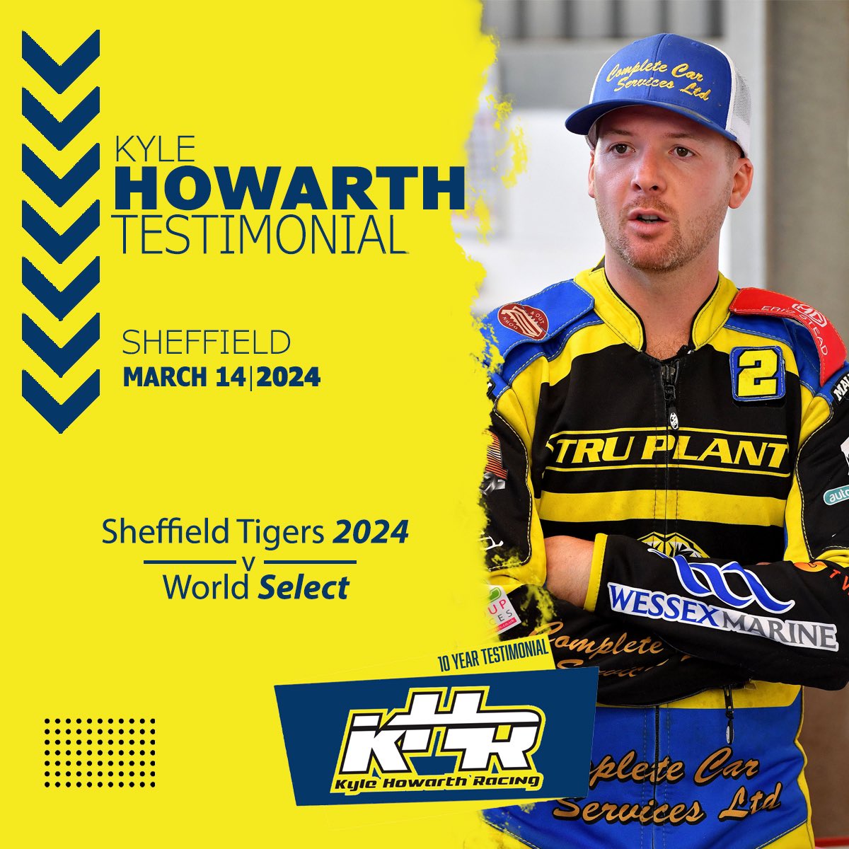 👏🏻 

CLUB captain Kyle Howarth will celebrate his Testimonial in the opening fixture of the season at Owlerton.

👉 Read more: sheffield-speedway.com/news.php?exten…

🐯 #KHTestimonial | #2024Tigers | #sheffieldissuper | #britishspeedway
