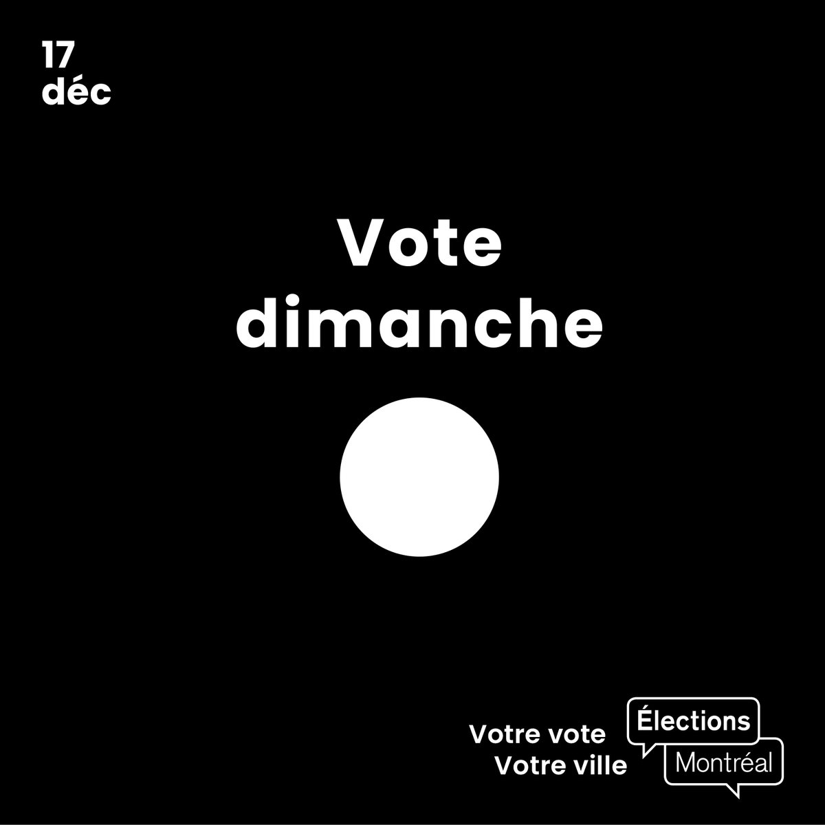 Élection partielle IBSG du 17 déc.🗳️

🟢Les bureaux de vote sont ouverts aujourd'hui jusqu'à 20 h.

Pour savoir où voter :

Vérifiez (et apportez) votre carte de rappel 

Planifier votre vote 
elections.montreal.ca/fr/planifier-s…

Ou composez le (514) 872-VOTE (8683) 
#polmtl #polmun