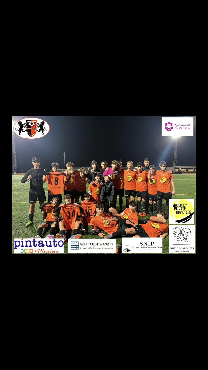 Cadete At. Marratxi 7-0 Xilvar. Victoria cómoda para nuestro cadete que supo aprovechar su superioridad en el juego. 💪🏽🖤🧡💪🏽. @ajmarratxi @pintauto_mallorca <a href="/pedagosport/">Pedagosport</a> <a href="/snipalma/">SERVICOS NÁUTICOS INTEGRADOS PALMA SL</a> @europreven @mallorca_private_transfers