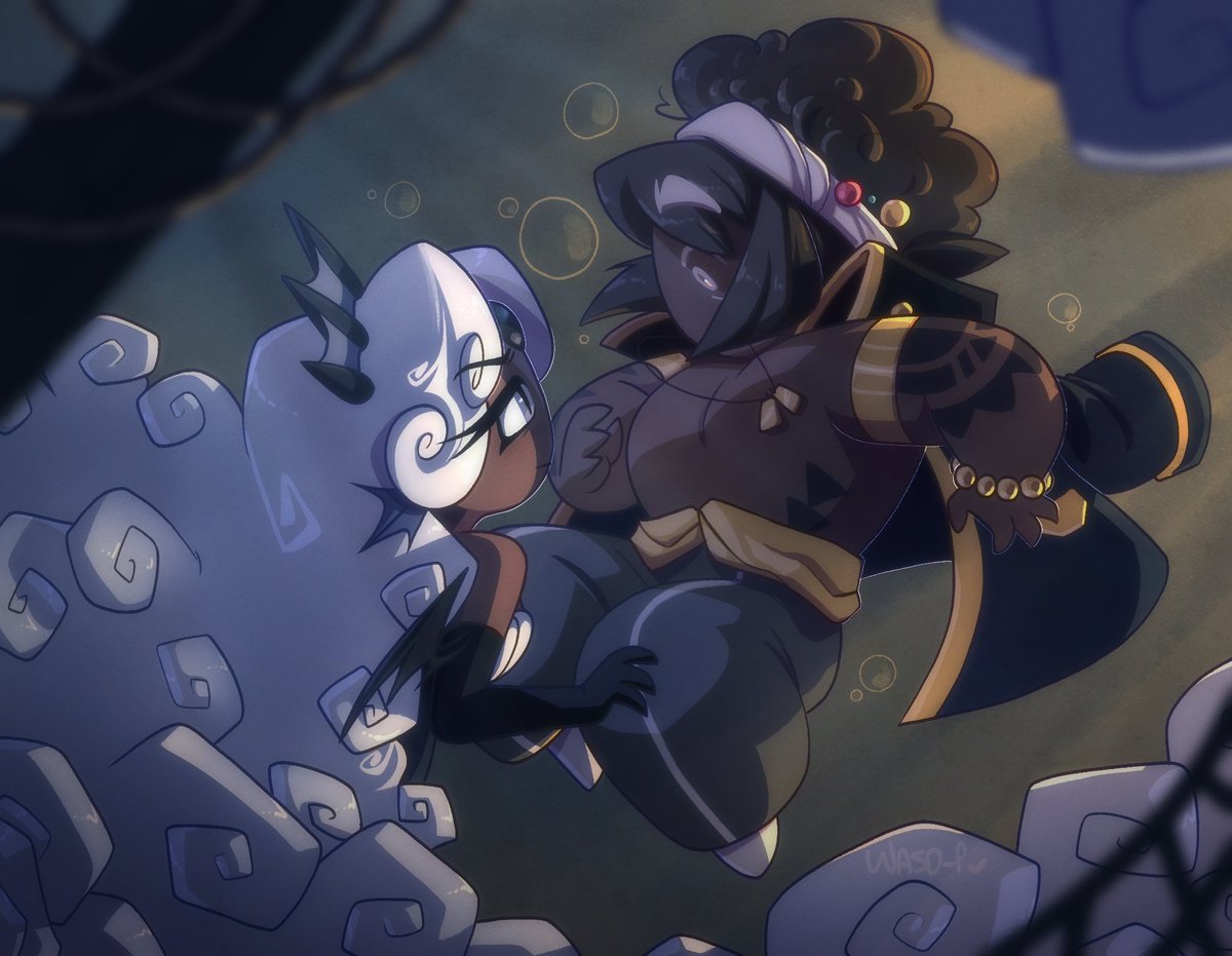 I've been meaning to draw actual art for this game, so here's a couple of my favourites! ✨️

#cookierunkingdom #CaptainCaviarCookie #BlackPearlCookie #CRK