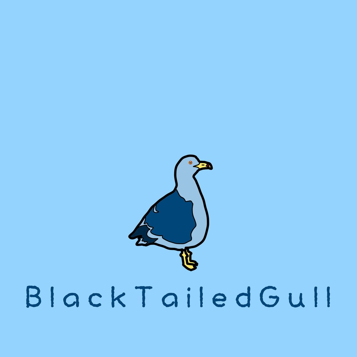 day123
#blacktailedgull
#毎日投稿 
#イラスト
#動物
#everyday
#animalillustration