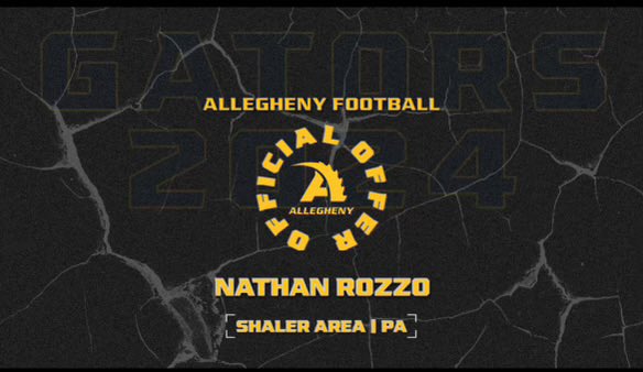 nrozzo21's tweet image. After a great visit and a great conversation with @Coach_Layer, I am grateful to have received an offer to play at Allegheny