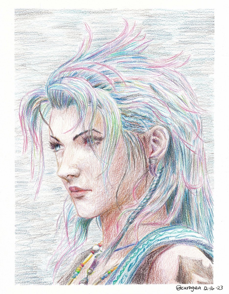 Here is my Fang artwork, done in colored pencils and multicolored pencils! I think it could use more color but honestly I hit my skill limit 😅 #Fang #FFXIII