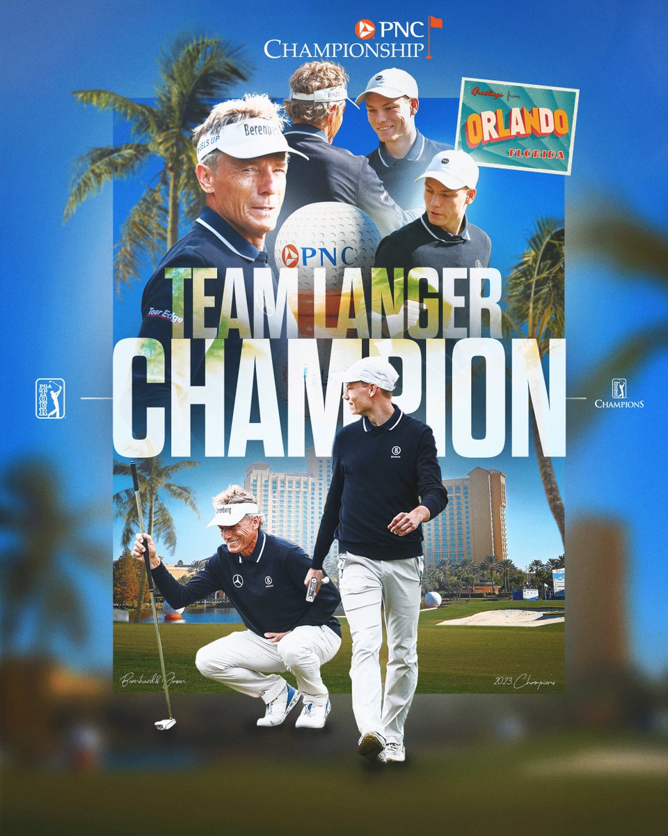 Team Langer does it again! @BernhardLanger6 captures his fifth @PNCChampionship with his son, Jason 🏆