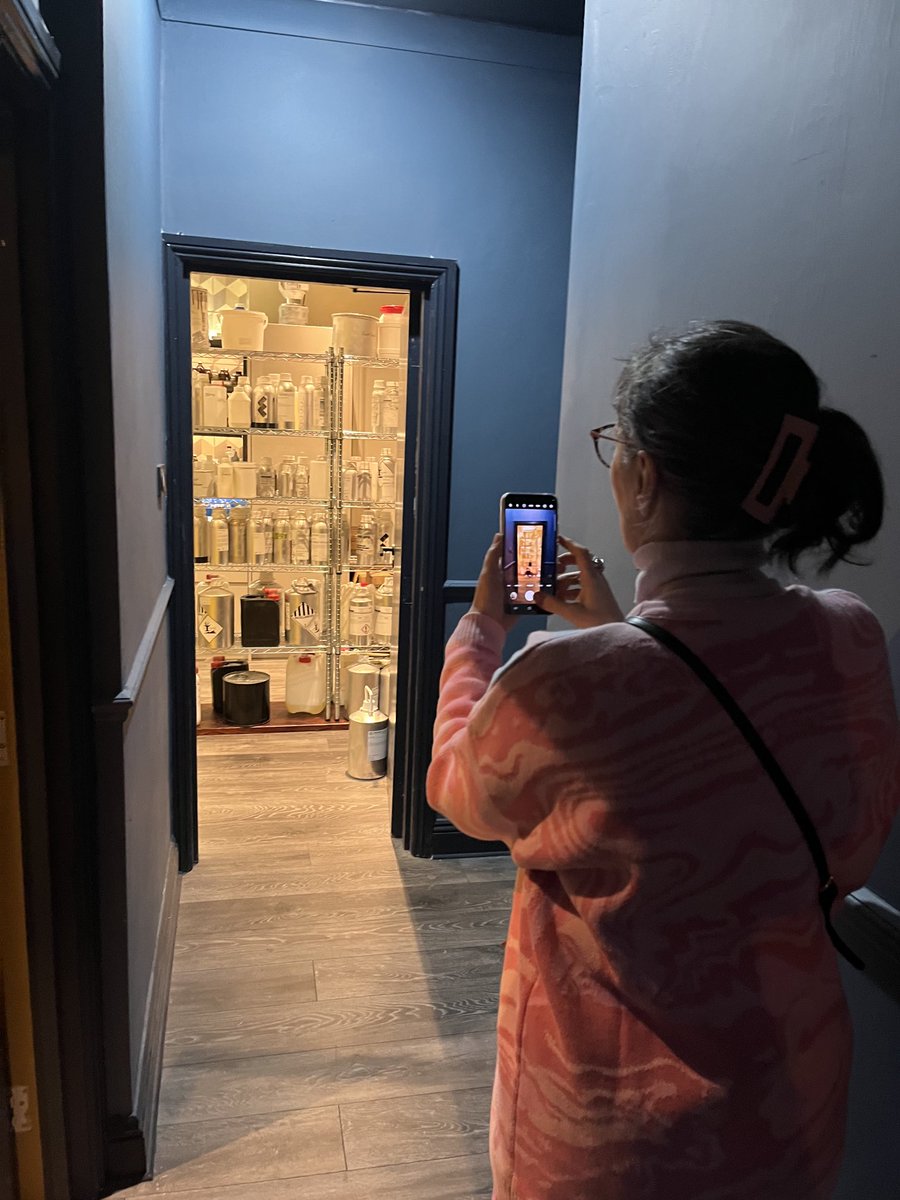 Peering into the cave of making, ⁦@SarahMcCartney⁩ of ⁦@4160Tuesdays⁩ at the launch of ⁦@harrysherwood68⁩ ‘s new lab space