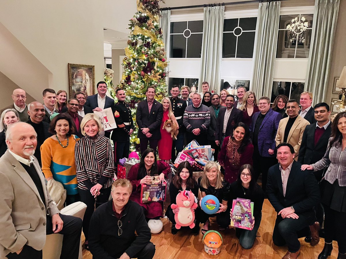 Wonderful Christmas party last night with close friends and my amazing staff. We even had a visit from the @USMC to pick up all the donations for @ToysForTots_USA