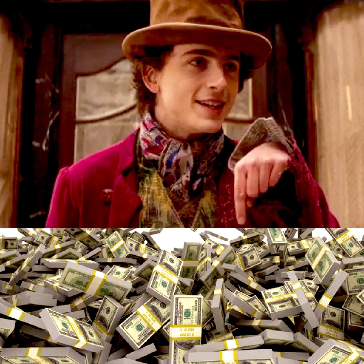 #Wonka crushed industry’s projections once again &amp; already crossed 150M at Global #BoxOffice, as #TimothéeChalamet also shows his star power overseas scoring strong 53.6M 2nd weekend (beating industry’s 35M-40M projections), going up +24.1% from opening weekend, crossing 100M