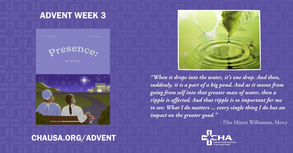 🕯️ ADVENT WEEK 3: THE PRESENCE OF SYNCHRONY This week, we focus on #gratitude. Mary's canticle of Magnificat, poems and an audio reflection from @FollowMercy's Pilar Williamsen are featured. Read the #Advent Week 3 'zine: 👉 hubs.li/Q02ddKLG0