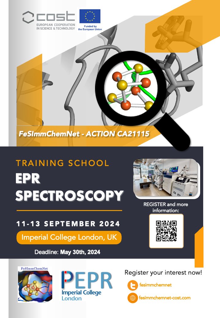 We are pleased to announce our 2024 training school in EPR spectroscopy. Special thanks to @RoesslerGroup for organising this event.