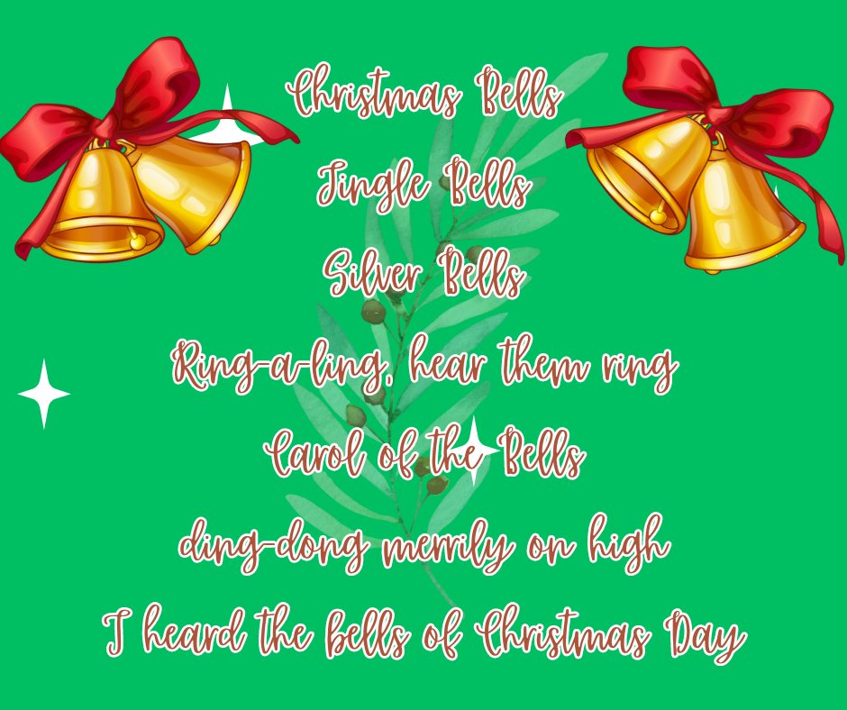 The only bells I see are Taco Bells, making tummies rumble with indigestion after eating a burrito grande. Have you heard any Christmas Bells? Ever?