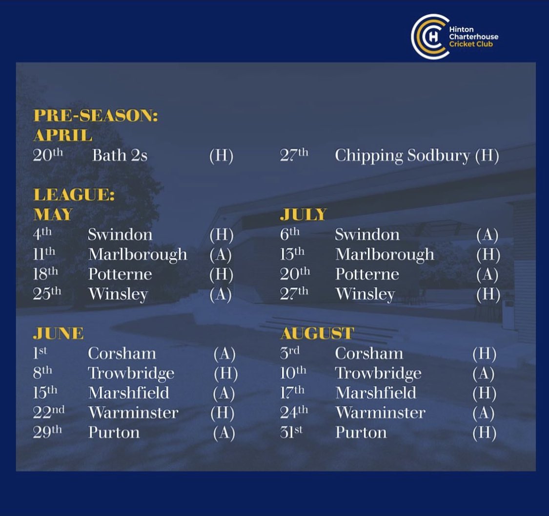 Hinton Charterhouse CC (@hintonccc) on Twitter photo 1st XI fixtures and winter nets dates for 2024. We are delighted to have <a href="/JackPerham2/">Jack Perham (Athletic Fielding)</a> running our senior nets this year, starting on the 9th January. 1st XI fixtures and winter nets dates for 2024. We are delighted to have <a href="/JackPerham2/">Jack Perham (Athletic Fielding)</a> running our senior nets this year, starting on the 9th January.