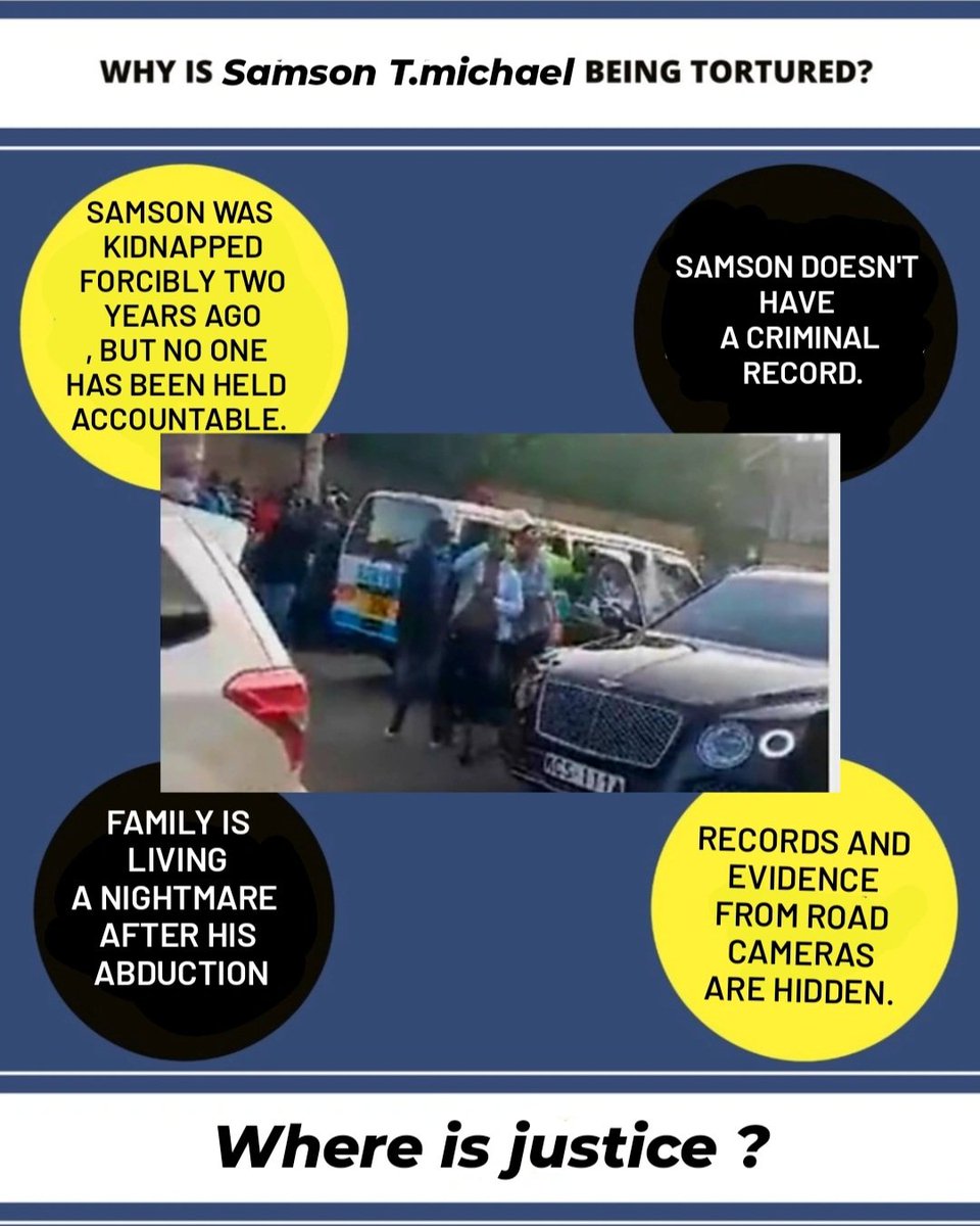 Fair Trial: Samson's Right Must Be Respected! #RightToFairTrial #Justice4SamsonKE

Every individual deserves a fair trial. It's been over 2 years, & Samson's family still doesn't know his whereabouts.

World ensure justice is served & his rights are upheld. @UN_HRC @UN @hrw