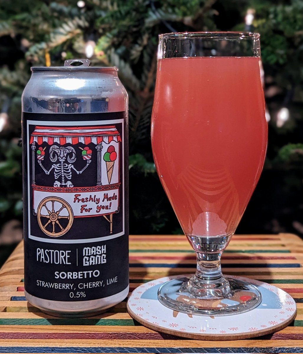 Bloody hell, this is amazing!
@gang_mash and @pastorebrewing 'Sorbetto'. Beautiful and refreshing. Lime, followed by sour cherry and then smoothed off with sweet strawberries. Incredible stuff.