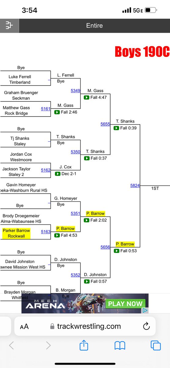 Julie Hall-Barrow (@juliehallbarrow) on Twitter photo Top 20 at the #kcstampede for <a href="/JacketWrestle/">Rockwall Wrestling</a> . Good day for <a href="/Parker_H_Barrow/">Parker Barrow</a> in the hard luck bracket Day 2. Top 20 at the #kcstampede for <a href="/JacketWrestle/">Rockwall Wrestling</a> . Good day for <a href="/Parker_H_Barrow/">Parker Barrow</a> in the hard luck bracket Day 2.