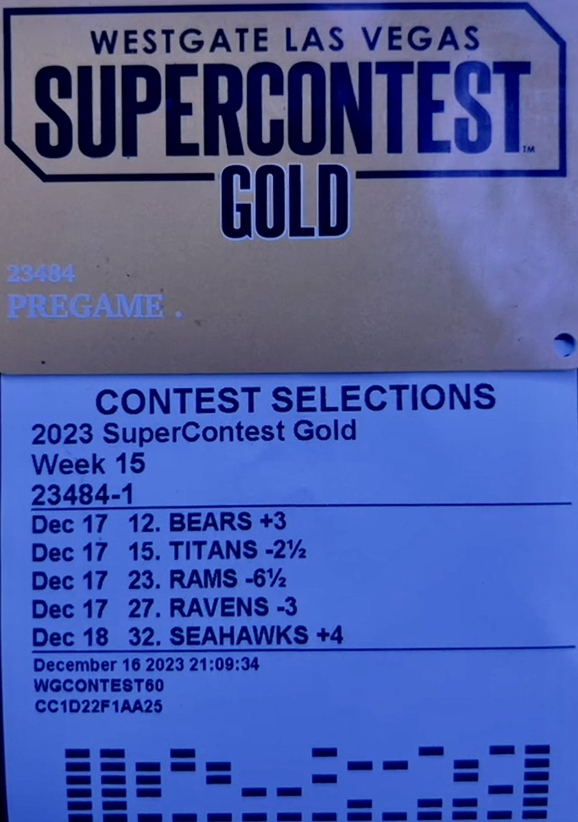 SuperContest Gold picks