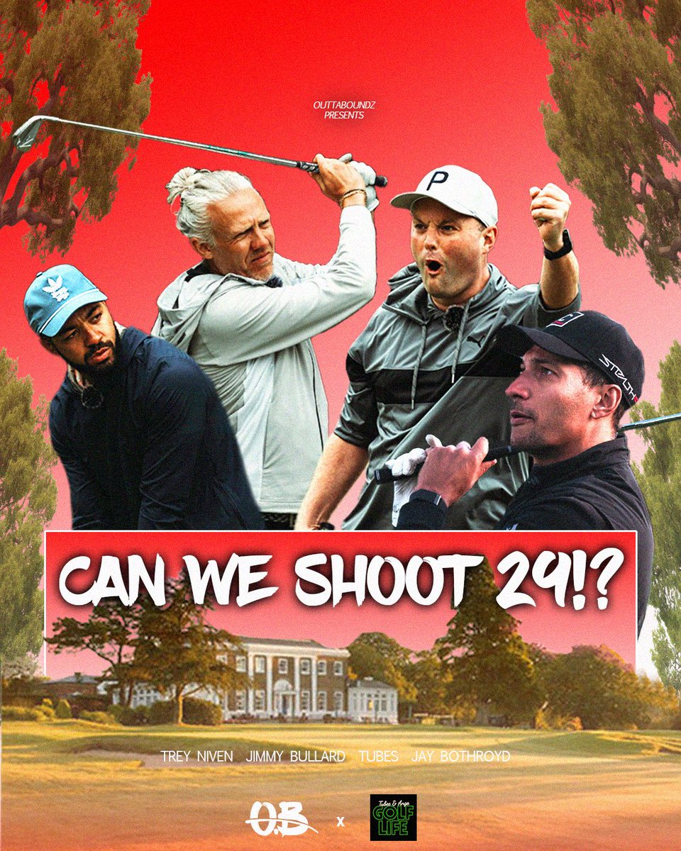29🤔 Tomorrow we join forces with the Golf Life boys <a href="/TubesSoccerAM/">Tubes</a> <a href="/jimmybullard/">Jimmy Bullard</a> and try to take on the back 9 at the challenging Hadley Wood GC👀

Tune in at 7pm on YouTube!

#golf #golflife #lovegolf #youtube #outtaboundzshow