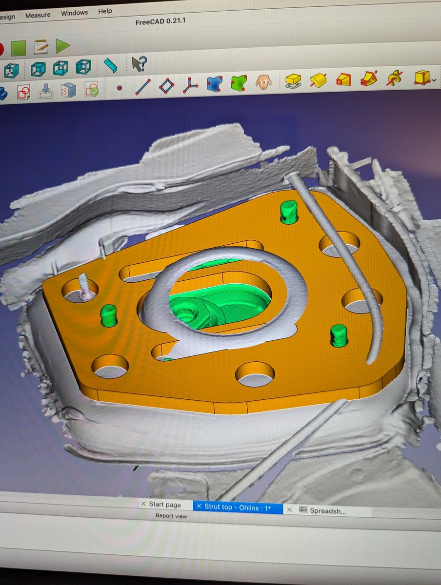NeilBurgess's tweet photo. I'm upgrading the strut towers over winter, so some 3D scanning with @3DMakerPro and design work in @FreeCADNews , then cutting a thin wooden prototype. Changes to make but I'm pretty pleased with v1.

#mini #minicooper #rallymini #motorsport #rally #rallyracing #rallybuild https://t.co/MWx9bPWfTM