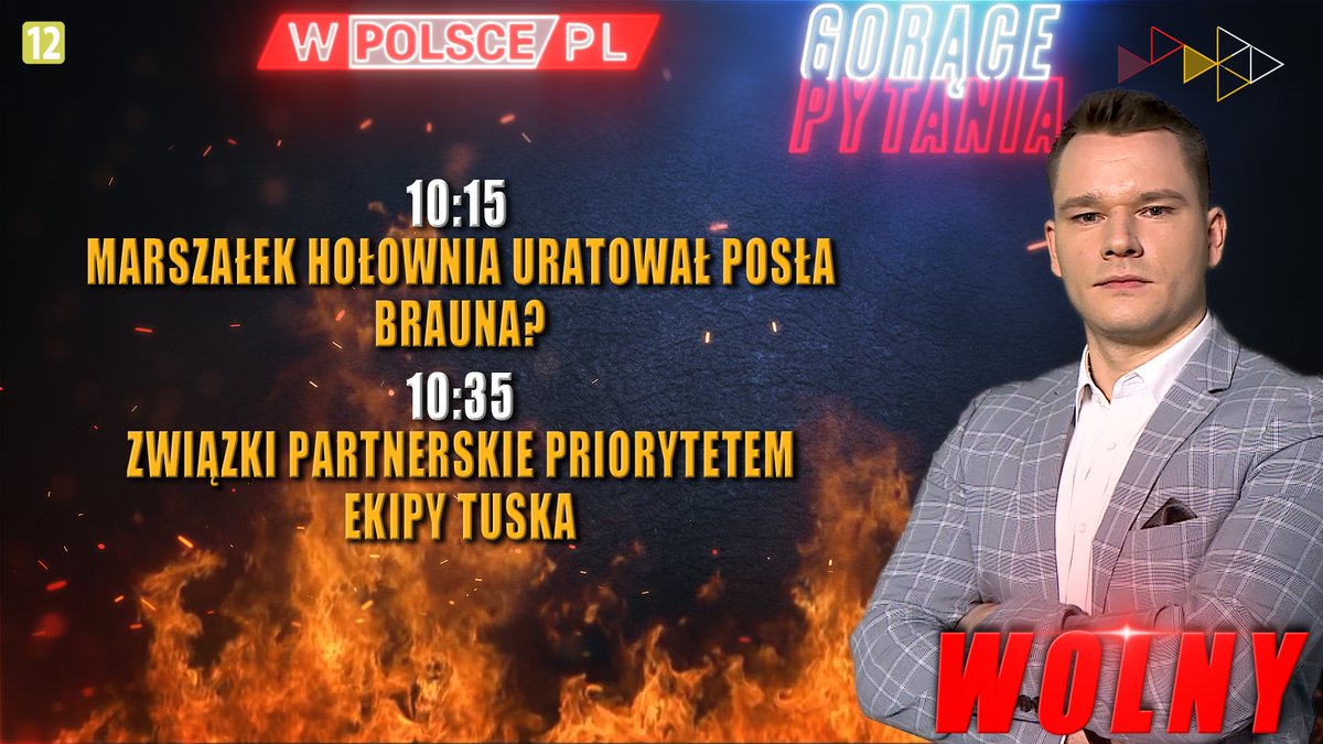 #ZapowiedziWPolscepl
#GorącePytania

Gośćmi <a href="/MaciejFreeWolny/">Maciej Wolny</a> będą <a href="/andrzej_kryj/">Andrzej Kryj</a>, <a href="/pisorgpl/">Prawo i Sprawiedliwość</a> oraz <a href="/PolaMatysiak/">Paulina Matysiak 🇵🇱</a>, <a href="/partiarazem/">Razem</a>