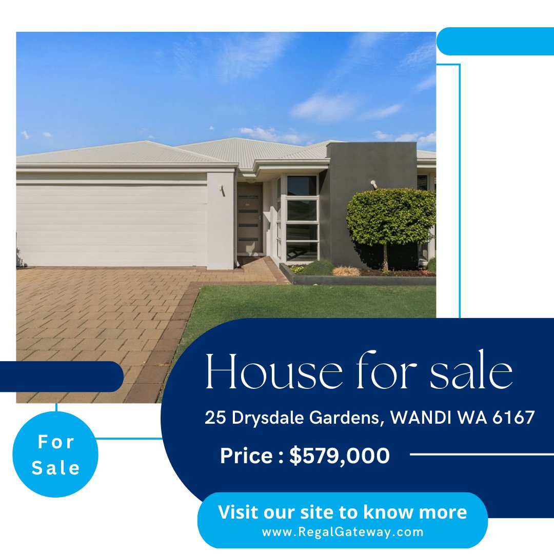Your ideal home awaits at 25 Drysdale Gardens, WANDI WA 6167! 

Embrace luxury living in this for-sale property featuring contemporary design and captivating surroundings.  

#westernaustralia #westernaus #westernaustralian #realestateexperts #realestateagentlifestyle #