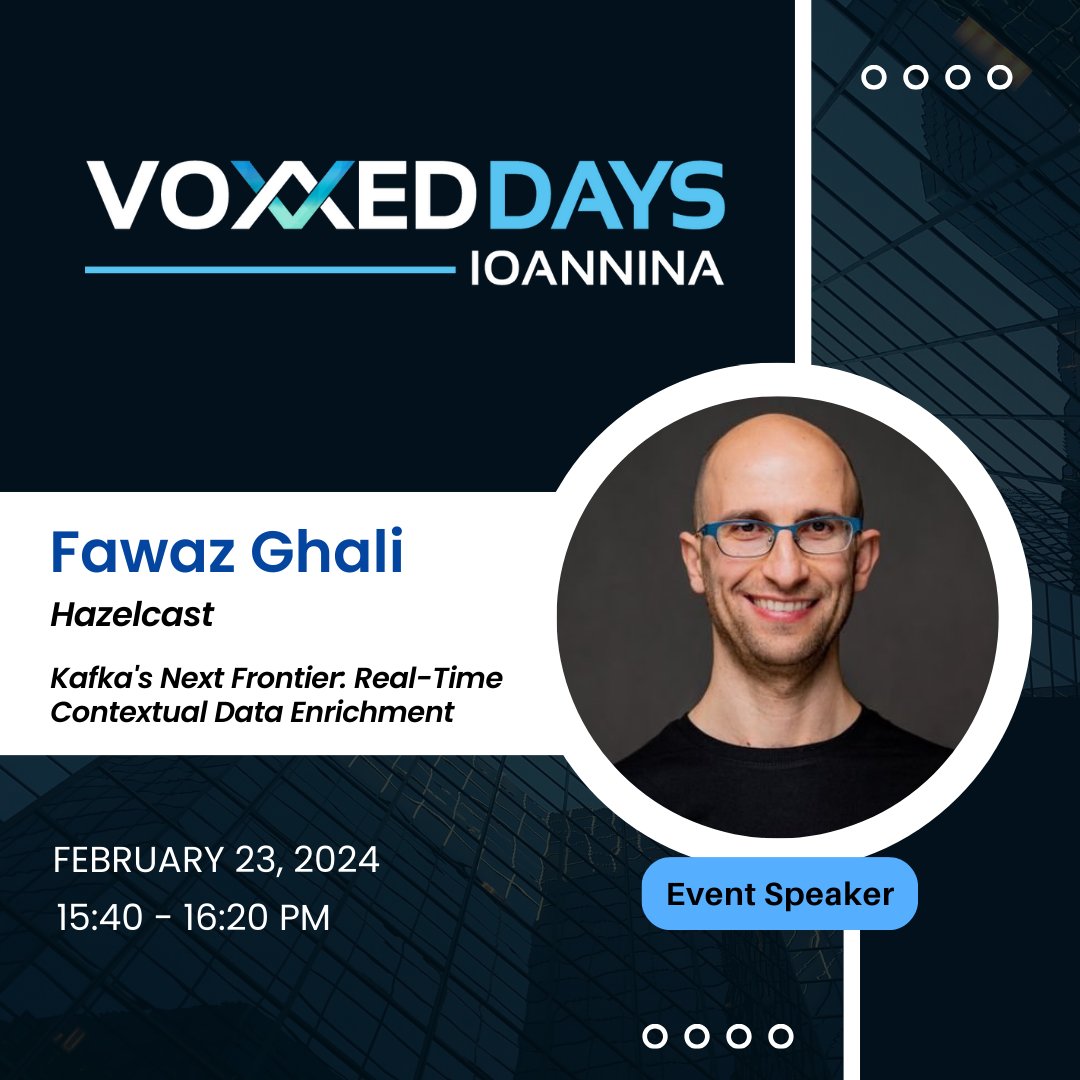 🌟 Introducing our Speaker @FawazGhali, a seasoned professional with over 22 years of expertise in DevRel, cloud, enterprise software development and real-time intelligent applications. 

🔗 Register! 👉bit.ly/3QZw8EU

#VoxxedDaysIoannina #TechEvent #speaker