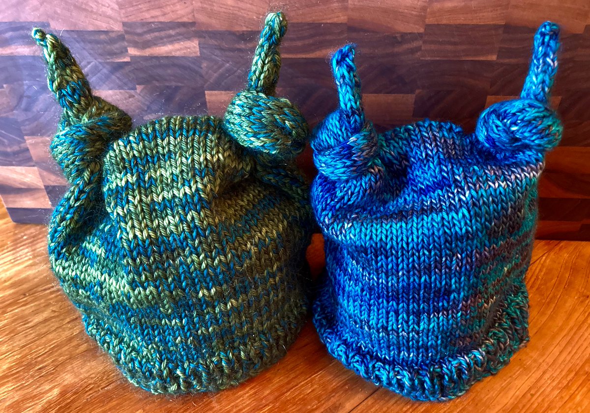 The first Two Knot Hat now has a smaller sibling. #knittingtwitter