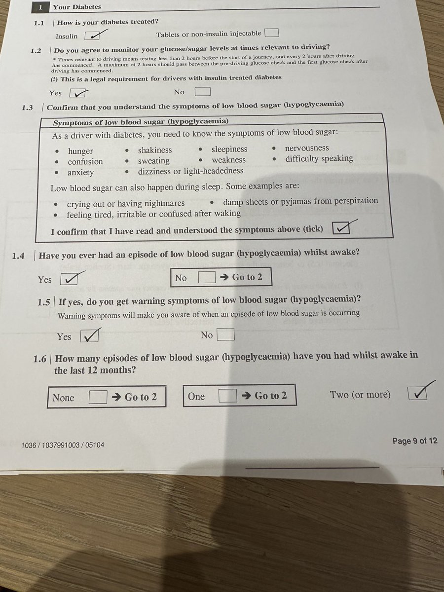 Drivers license renewal time and the most stupid question has to be 1.6. Which Type 1 has only ever had one hypo in 12 months, clearly they have no idea of what life’s like. What’s crazy is that I’m well controlled too. 🤦🏼‍♂️🙈