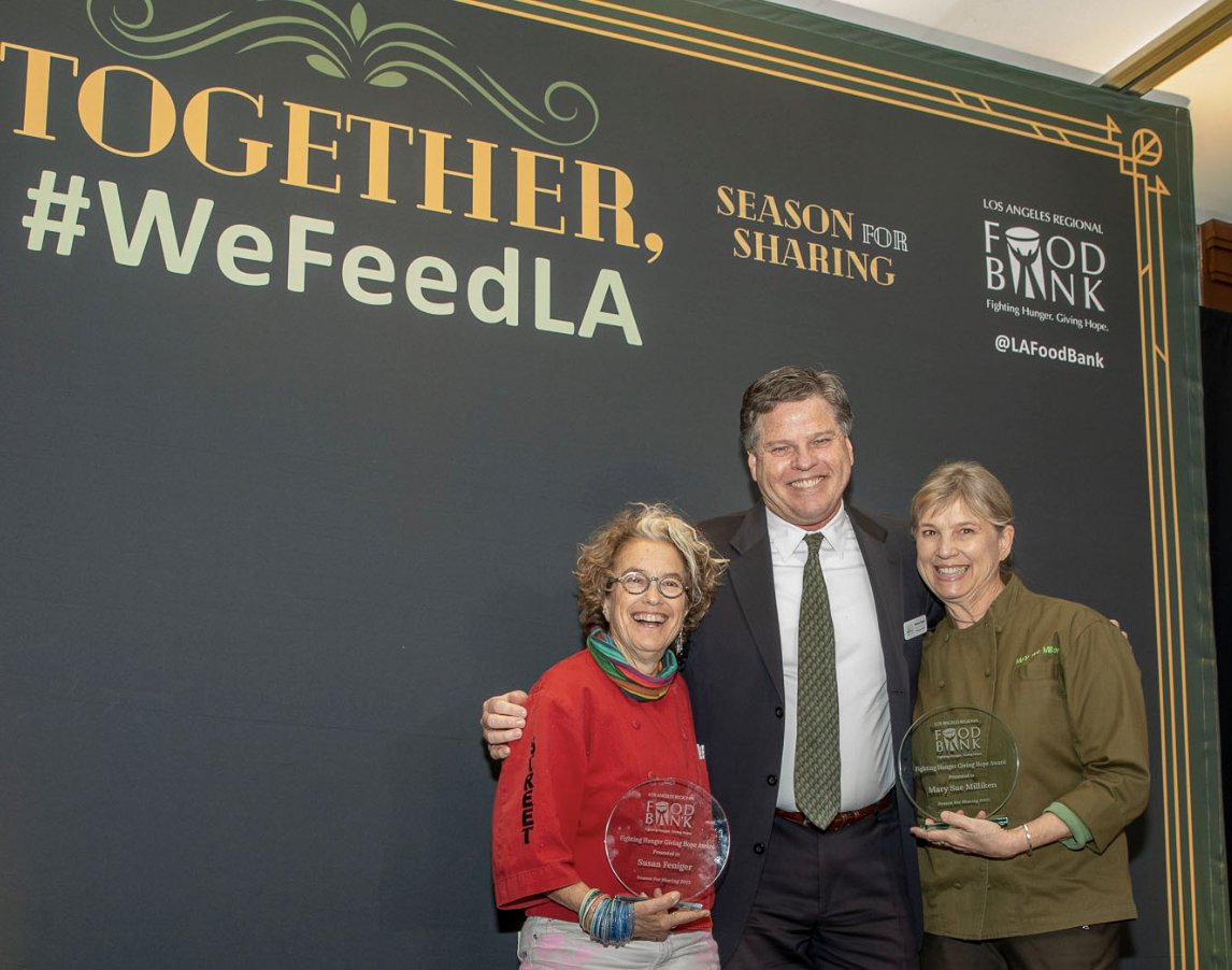 Thank you @lafoodbank for honoring @marysuemilliken and me with the Fighting Hunger Giving Hope Award. It's such an honor and I am grateful that I we are able to give back to the community! #LAFoodBank #WeFeedLA #givingback #foodbank #CommunityCares #FightHunger