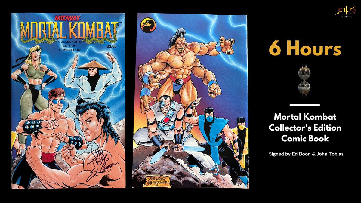 ⌛️Just 6 hours left to bid on these ultra-rare 1992 comic books, signed by MK co-creators @noobde and @therealsaibot! 📚✍️ Don't miss your chance – these gems are hard to come by! 🧐 👉givebutter.com/c/Fight4Rare_M… #fight4rare #charity #raredisease #auction