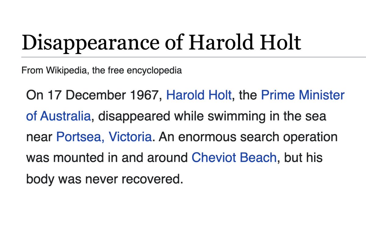 Disappearance of Harold Holt - Wikipedia