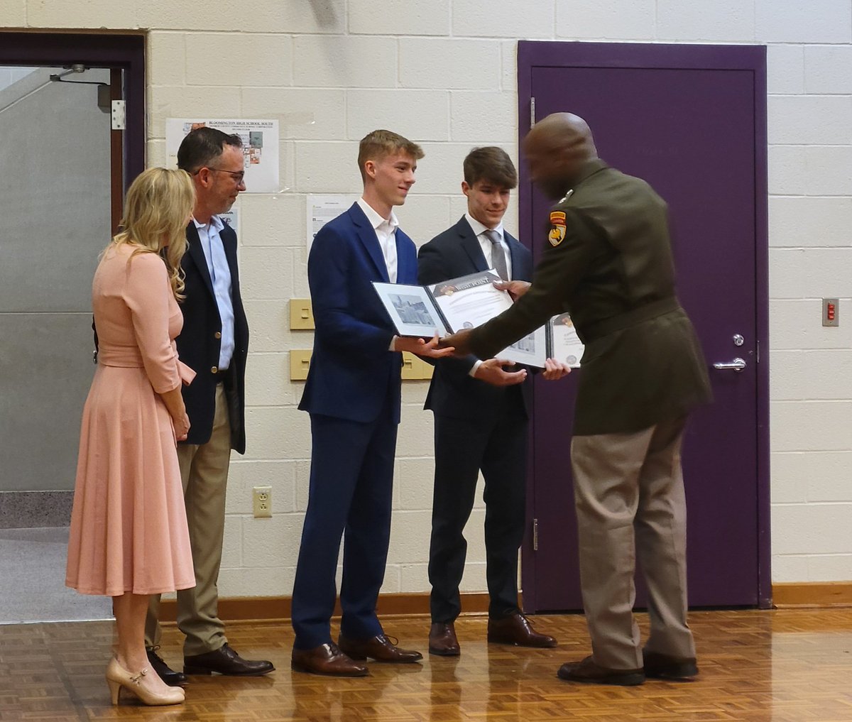 It's official. @bhssxctf and @bhss_football standouts Adrian (right) and Ryan Rheam have been accepted to West Point. Ceremony was held Sunday at South.