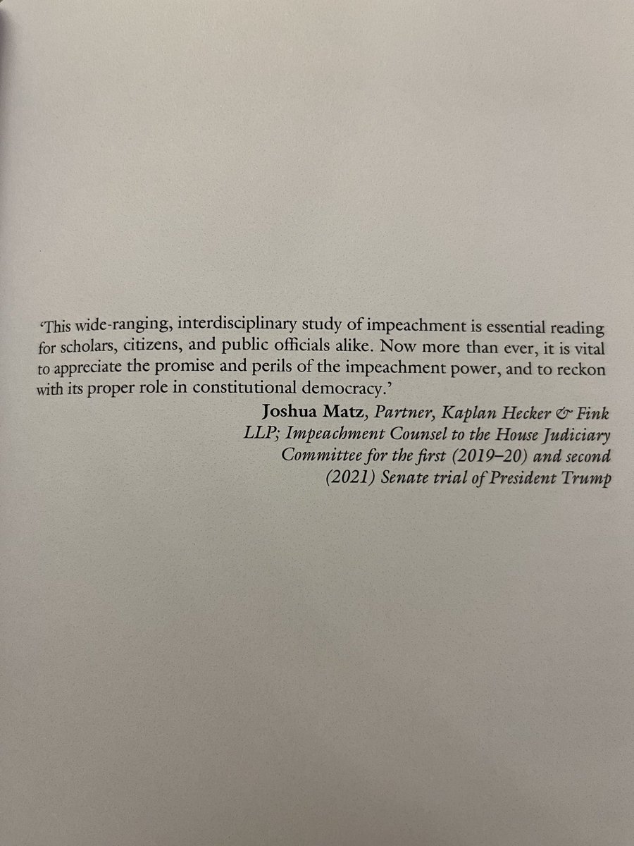 Really pleased to have received my copies of British Origins and American Practice of Impeachment which I edited with Matthew Flinders. Thanks to the team at Routledge and to our amazing contributors!