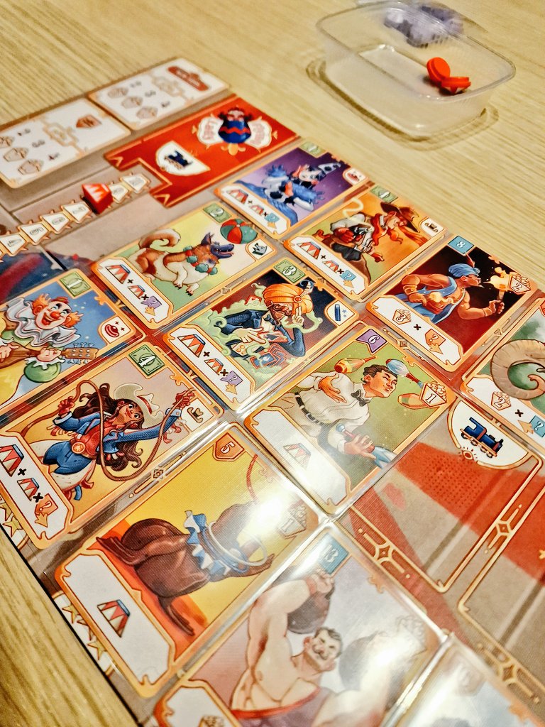 Playing 3 rings circus by Remo Conzadori &amp; Fabio Lopiano first time today.  I can't win against my hubby's luck 😅. I find the element of luck in this game quite high to score points in main cities.

#devirgames 
#boardgames 
#couplegaming
#tabletopgaming
#3ringcircus
#cozygame