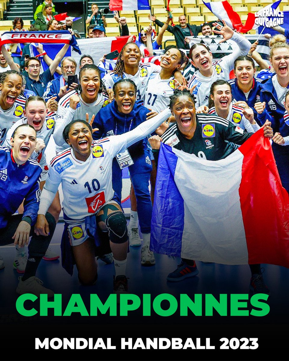 🇫🇷🏆 CHAMPIONNES DU MONDE !!! 😍

L'équipe de France de handball remporte sa troisième couronne mondiale en battant la Norvège 31-28 en finale 👏👏

#handball #FRANOR