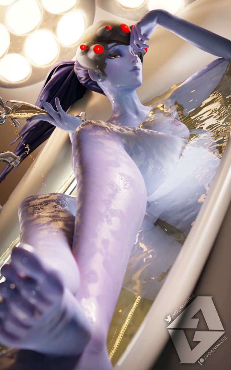 Homebrew Widowmaker bathing in a tub of her own pee... Who else but yours truly would actually bring that idea to life (because yes, this was commissioned :>). #overwatch I guess? Are these even relevant anymore?