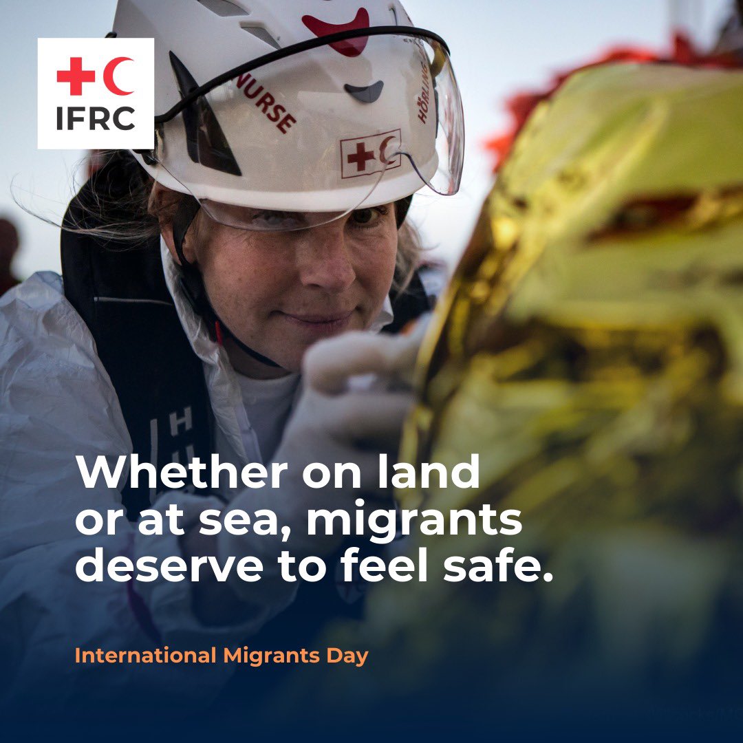 With today's multiple, compounding crises, migrants worldwide continue to embark on life-threatening journeys more than ever.

On International #MigrantsDay, let’s shed light on the dangers faced by people on the move &amp; highlight the work of the IFRC to ensure they are #notalone.