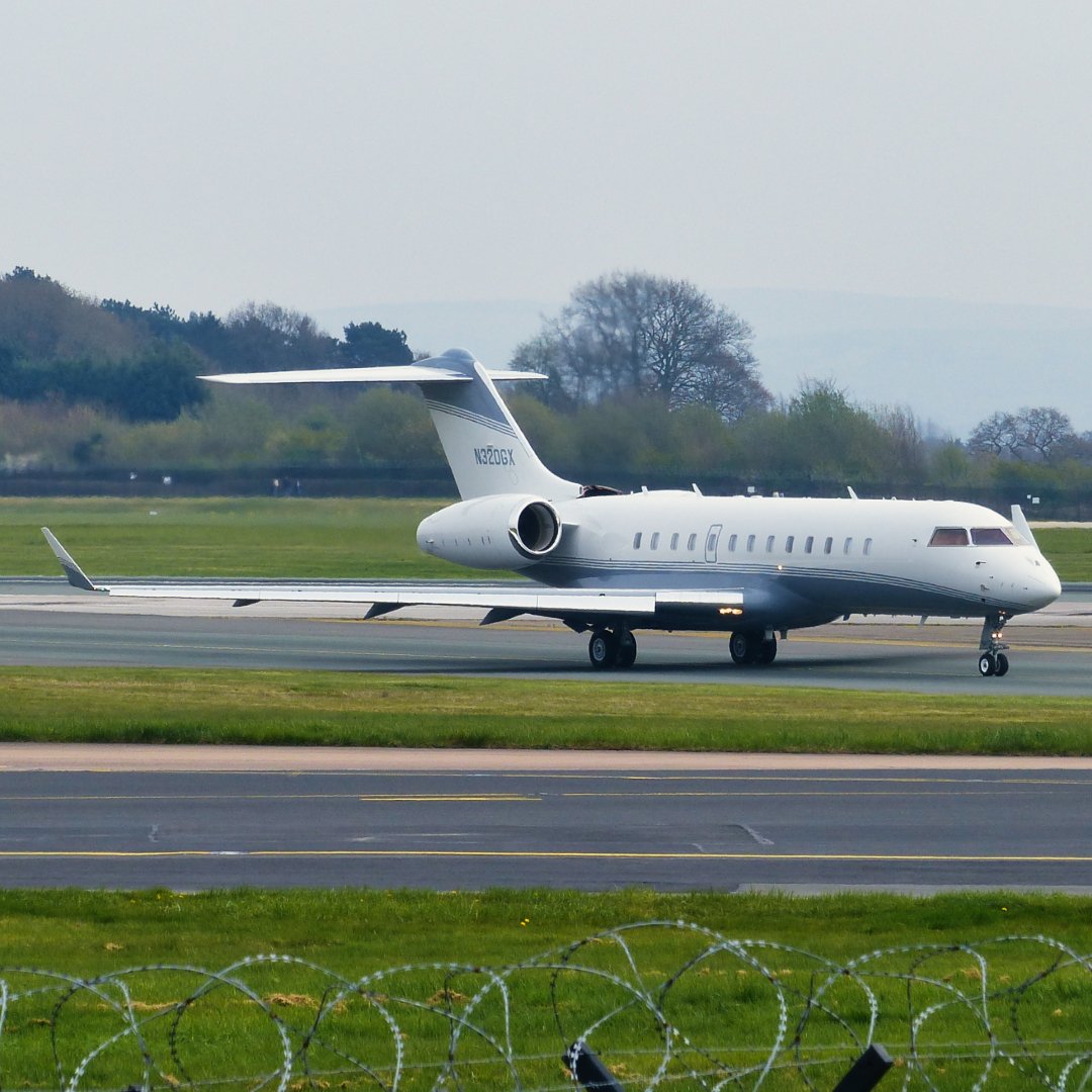 Shally Enterprises Bombardier BD-700-1A10 Global Express N320GX arriving at Manchester Airport from Van Nuys Airport 9.4.23. #bombardier #bombardierlovers #bombardierjets #bombardierglobalexpress #bombardierbd700globalexpress #bombardierbd700 #bd700 #bd700globalexpress
