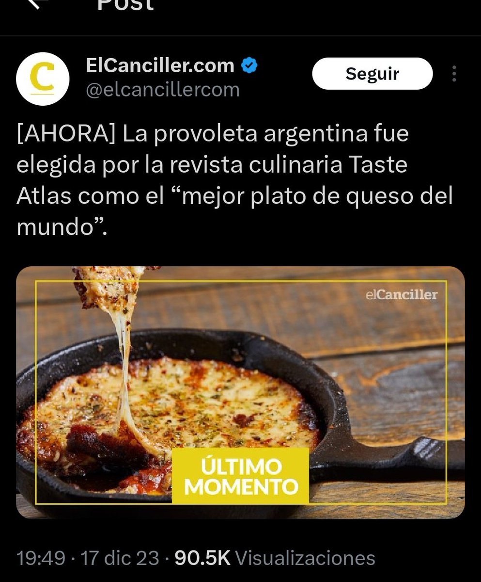 therealbuni's tweet photo. Imagínate ser un suizo o un francés con una tradición quesera milenaria y que te gane un gaucho con una provoleta  KJJJJ https://t.co/urWCrDU02w