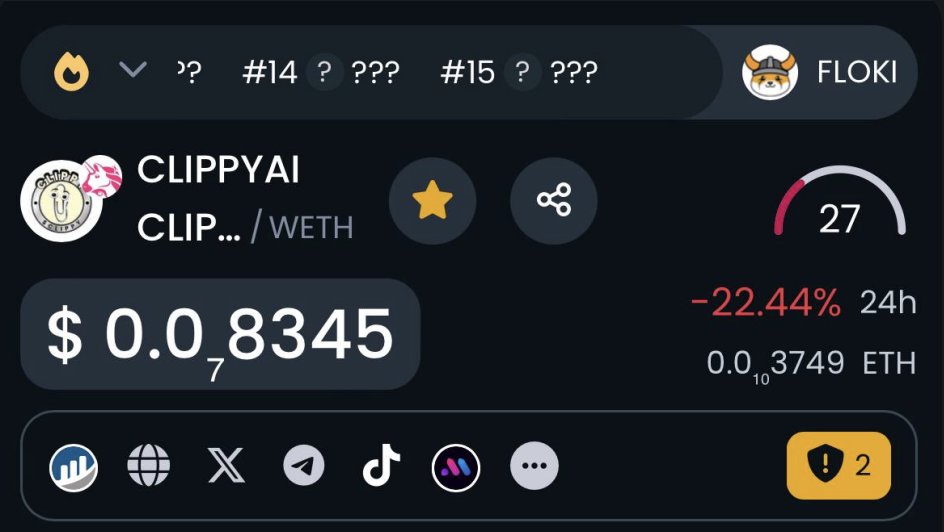 Yo $clippy fam! Dextools updated! Make sure to smash that thumbs up.

Step by step we make $clippy great again!
More soon. 

dextools.io/app/en/ether/p…