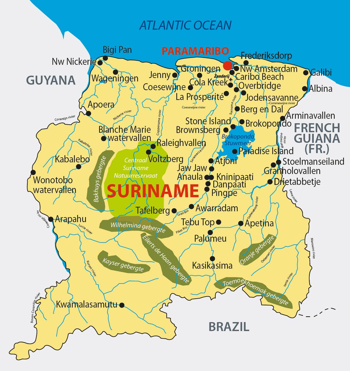 Map of Suriname. Never Forget that the Guyanese Government asked FB and Twitter last year to remove our maps, they called our maps 'illegal'. one year later more people have become aware of the disputes. Guyana tried to hide it but failed. the truth always comes out.